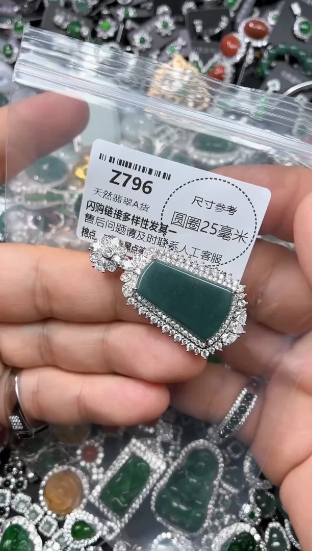 翡翠未镶嵌颈饰Z796吊坠