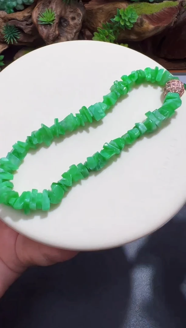 未镶嵌定制翡翠碎碎绿单圈