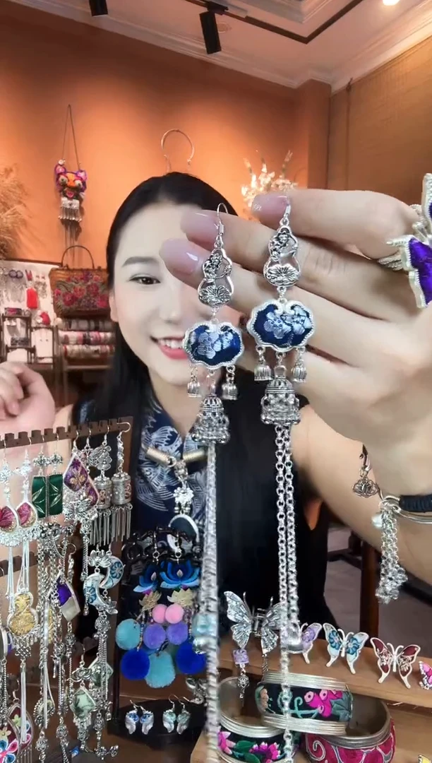 刺绣纯手工民族风耳环