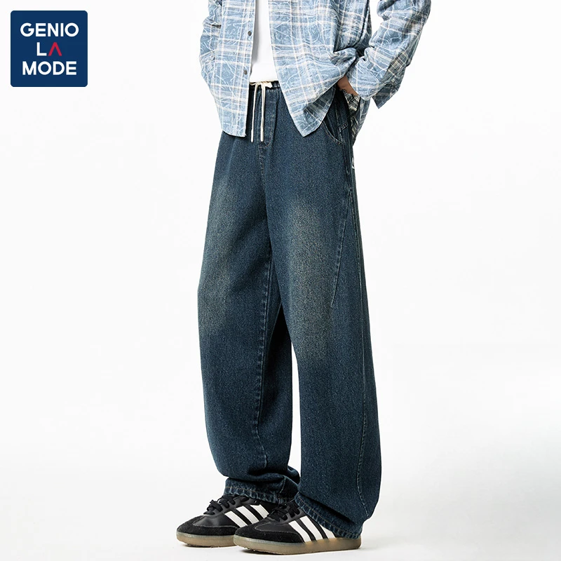 GENIO LAMODE【敖瑞鹏代言】牛仔裤子男款春夏季直筒裤宽松百搭长裤