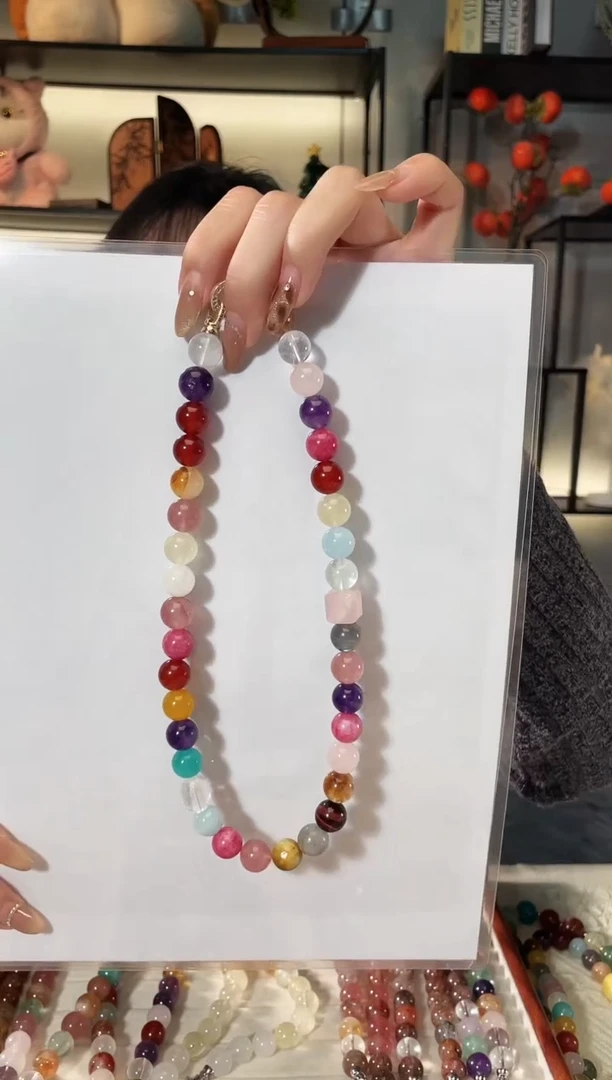 未镶嵌手链水晶粉水方糖项链