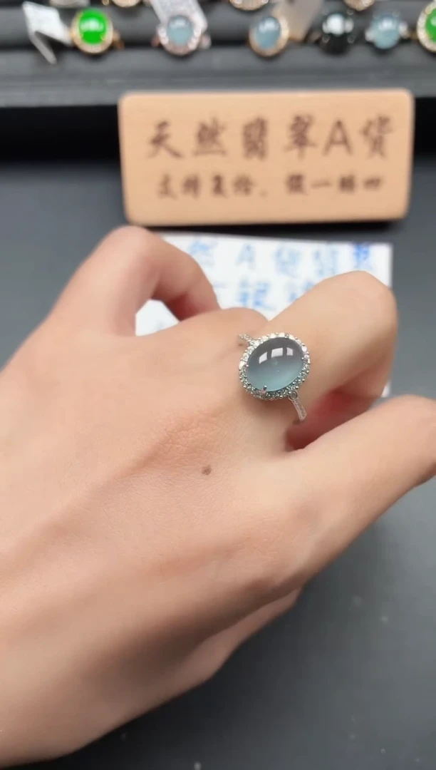 银S925镶嵌戒指翡翠111