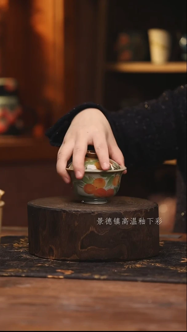 陶瓷  景德镇高温釉下手绘陶瓷@L269@