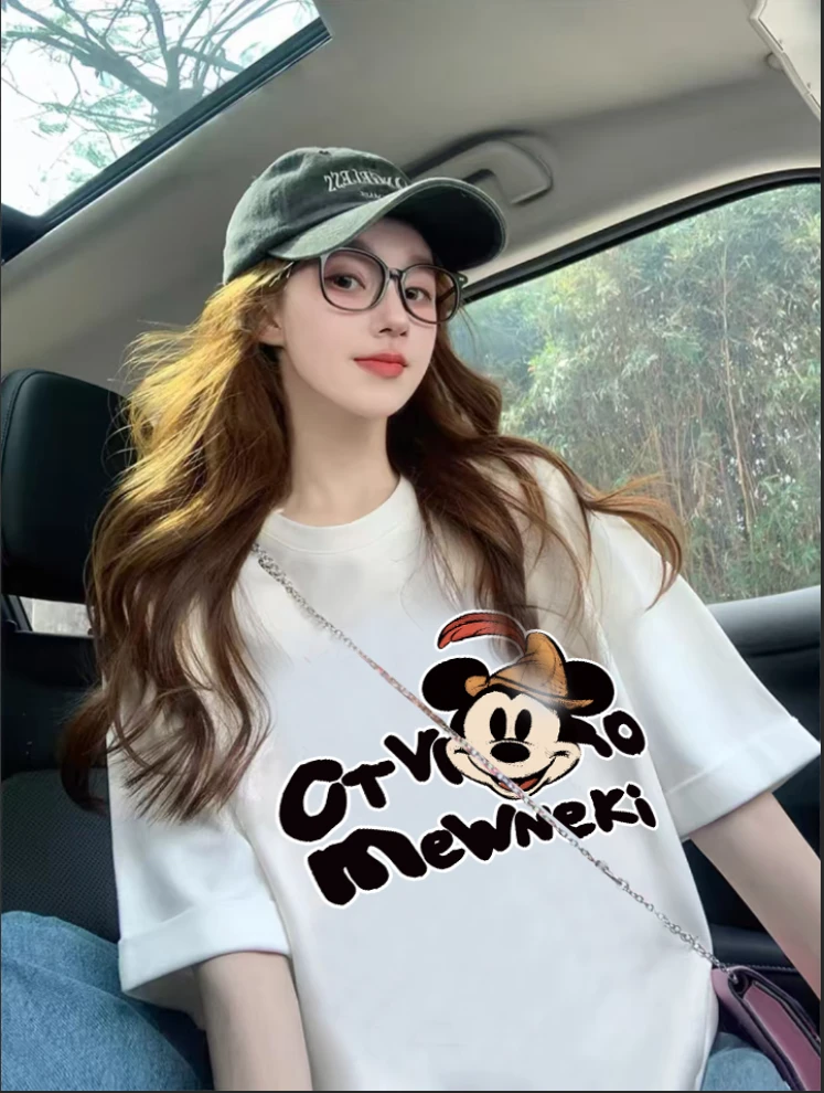 夏季时尚宽松印花潮流春夏卡通圆领设计感短袖-田野米奇