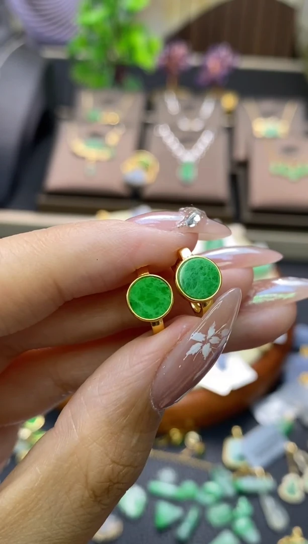 翡翠银S925镶嵌颈饰多样性发其一耳饰12208