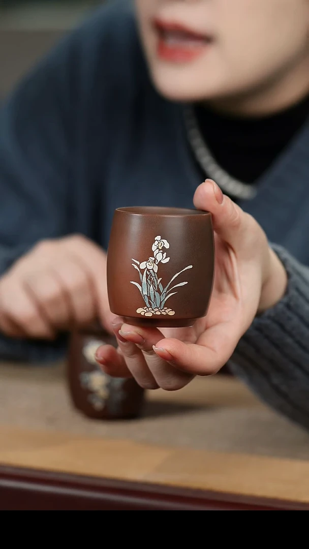 【闪购商品】兰花窑变主人杯坭兴陶