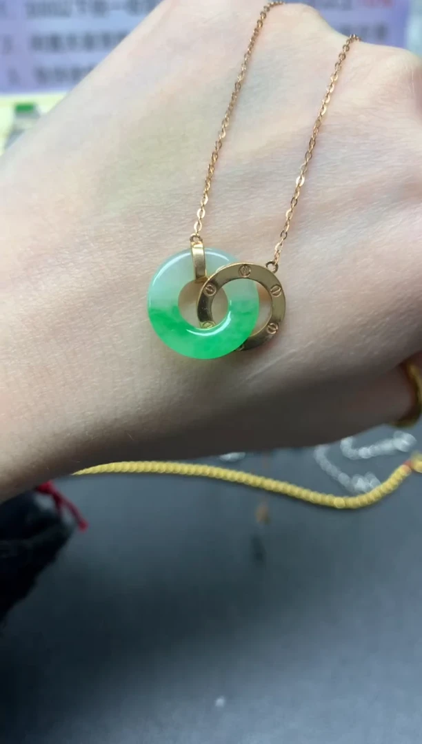 【闪购商品】翡翠套链18K金镶嵌套链|2600+260