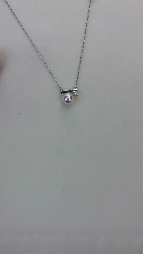 银S925镶嵌GD海水珍珠 GD207 吊坠 7-8