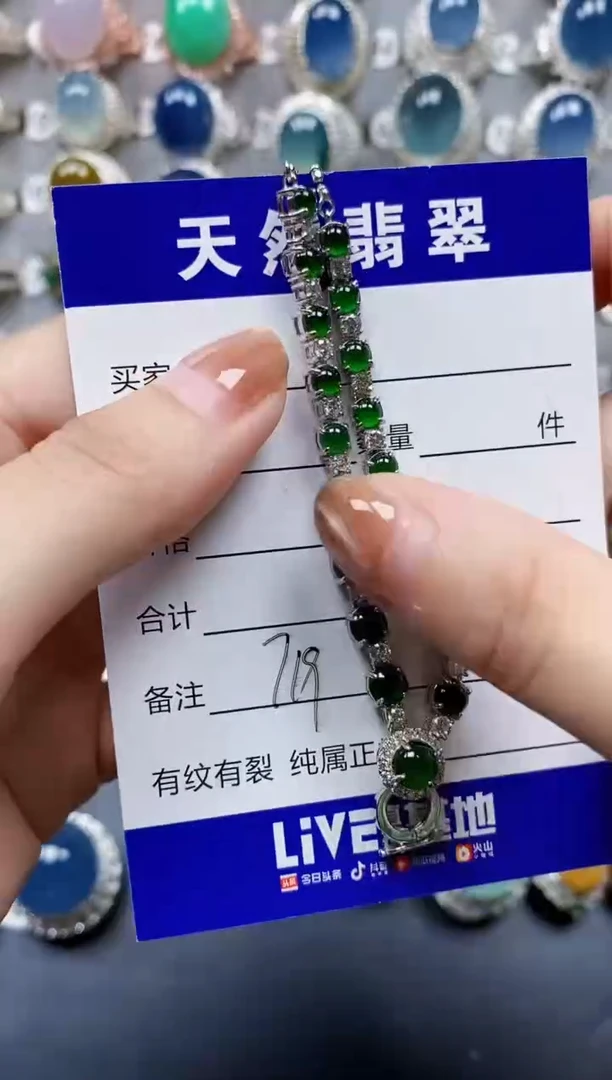 翡翠银S925镶嵌颈饰0729