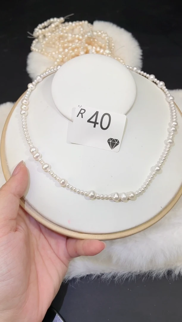 银S925镶嵌项链淡水珍珠多样性发一R40