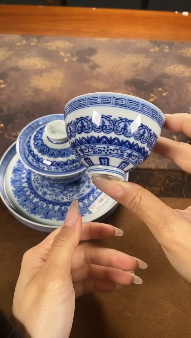 【闪购商品】《繁色》柴窑柴烧青花单杯