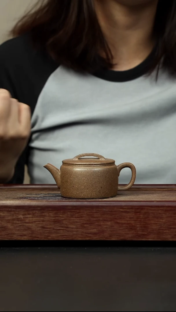 紫砂茶壶百年岩中泥 窑变折嘴汉瓦