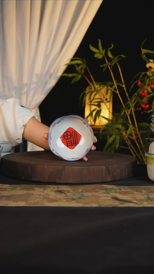 碗景德镇手工手绘高温釉下彩可进蒸箱烤箱微波炉洗碗机