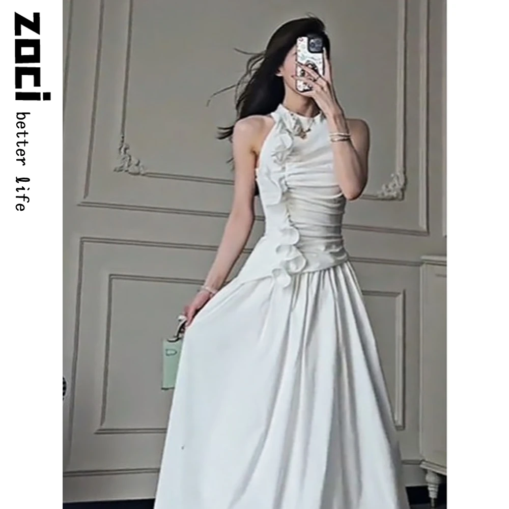 法式纯欲风套装夏季新款气质不规则上衣半身裙两件套白裙子白月光