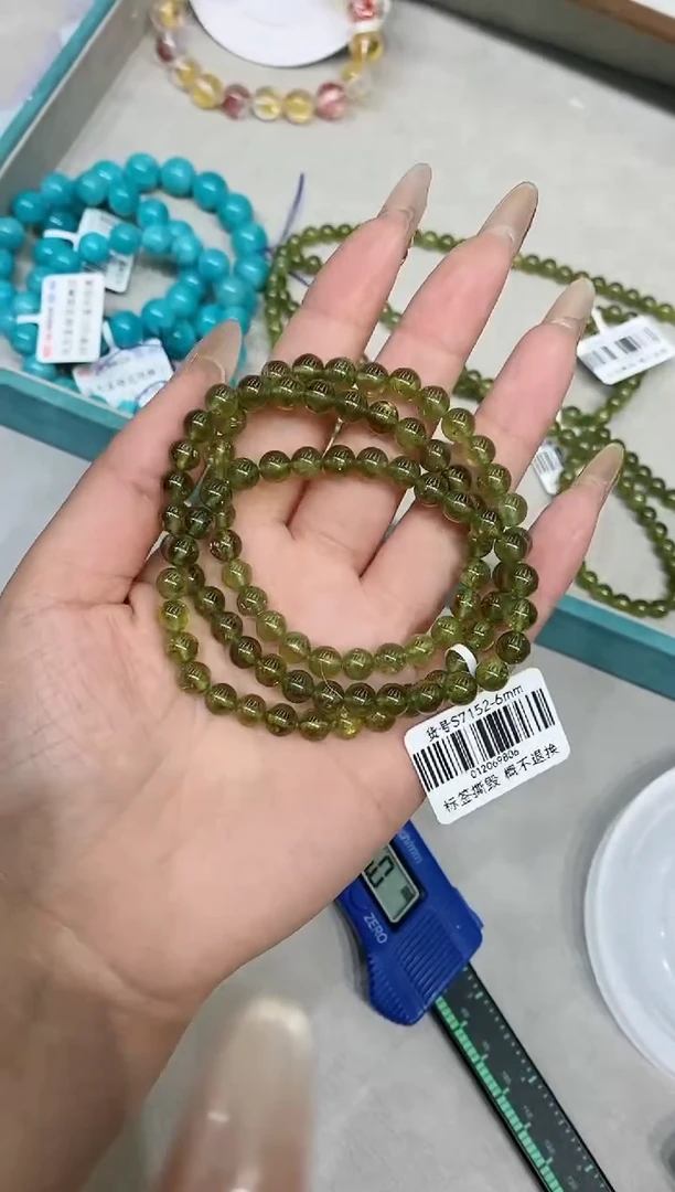 【闪购商品】石榴石手串未镶嵌s7152 莎弗莱石榴石多圈6mm