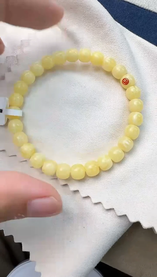 手串蜜蜡足金镶嵌蜜蜡手串