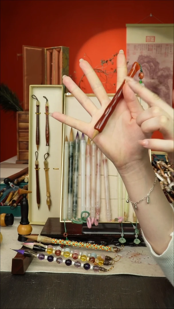 66号闪孤品高货毛笔链接 清水试笔 蘸墨不退