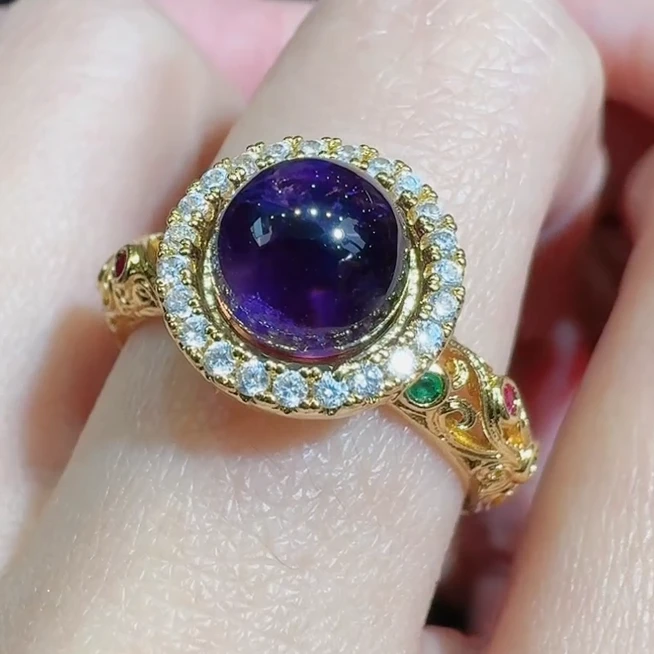 CT3384【百百福珠宝】皇家紫舒俱晶 紫水晶戒指（开口戒）