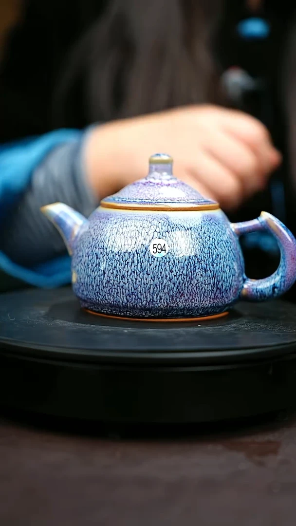 594#原矿钧瓷炉钧釉中和壶