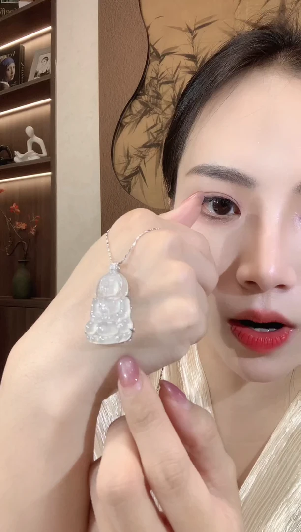 翡翠18K金镶嵌吊坠(不含链)A62