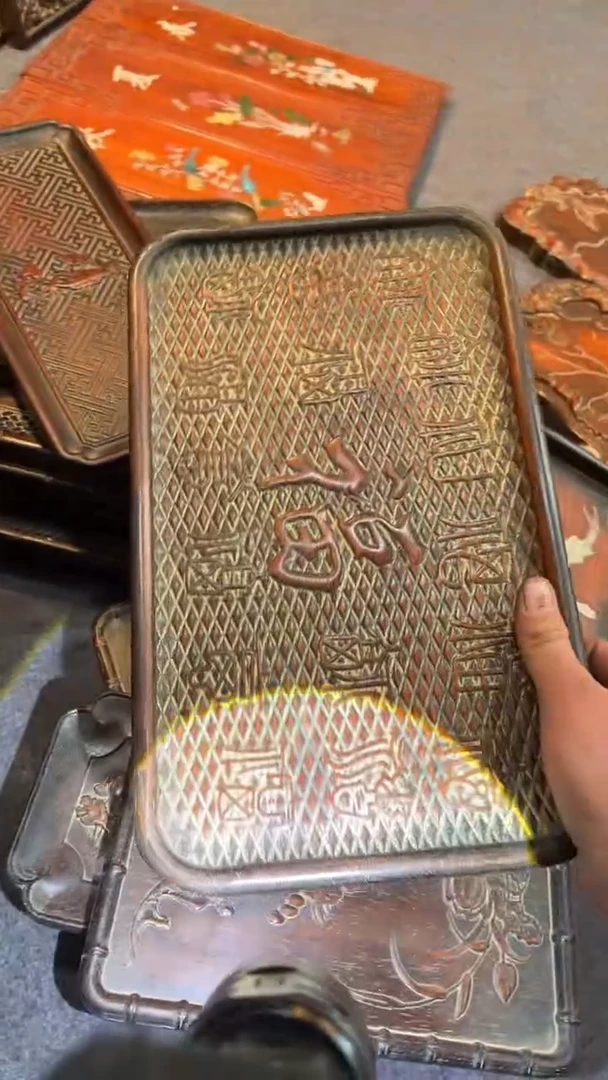 【闪购商品】非洲紫檀（红花梨）赏盘36x24cm