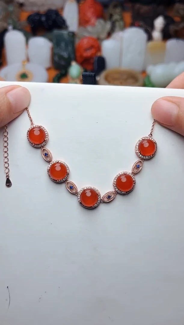 【闪购商品】南红玛瑙手链银S925镶嵌手链