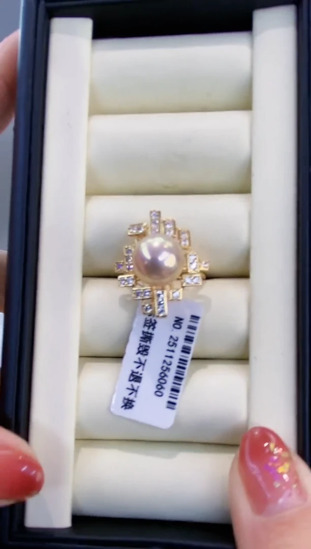 银S925镶嵌戒指淡水珍珠Y淡水戒指