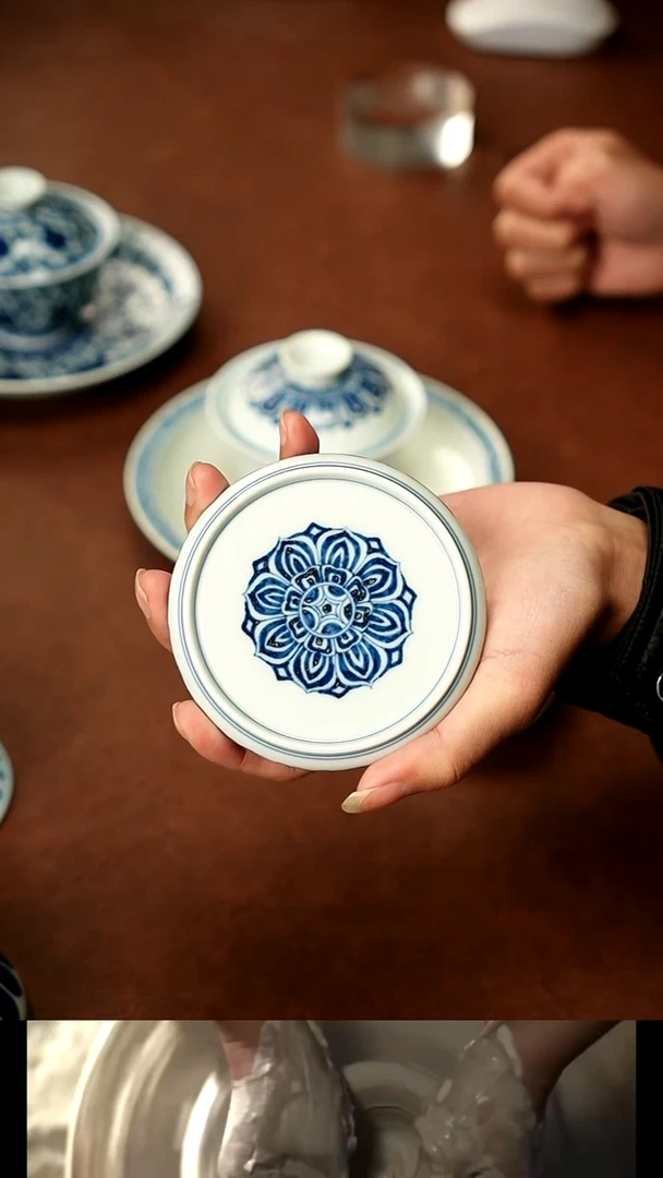 景德镇手工手绘盖置