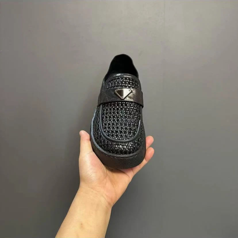 新款高品质编织皮面休闲百搭男鞋