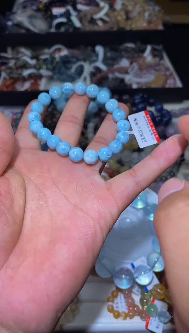 未镶嵌针钠钙石（海纹石）手链L091海纹石单圈10mm-多样性发其一