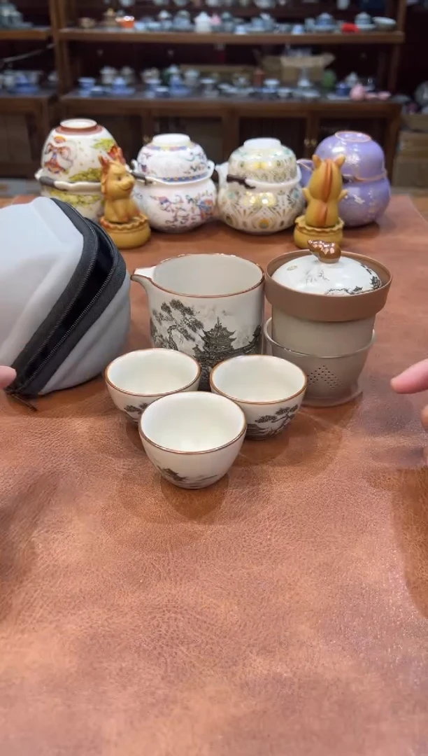 真的很便宜会开片的旅行茶具