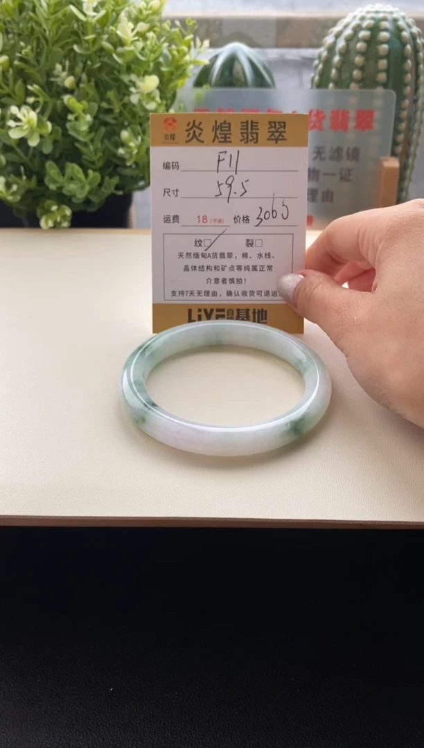 未镶嵌手镯翡翠圈口59.5编码F11