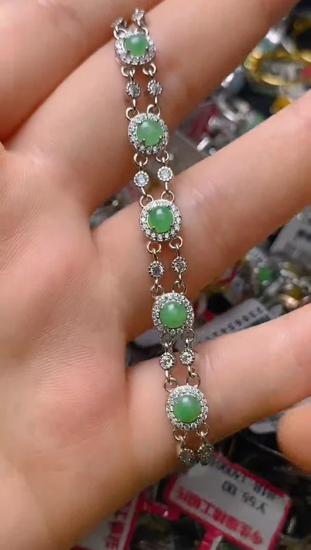 银S925镶嵌戒指翡翠百内无证书