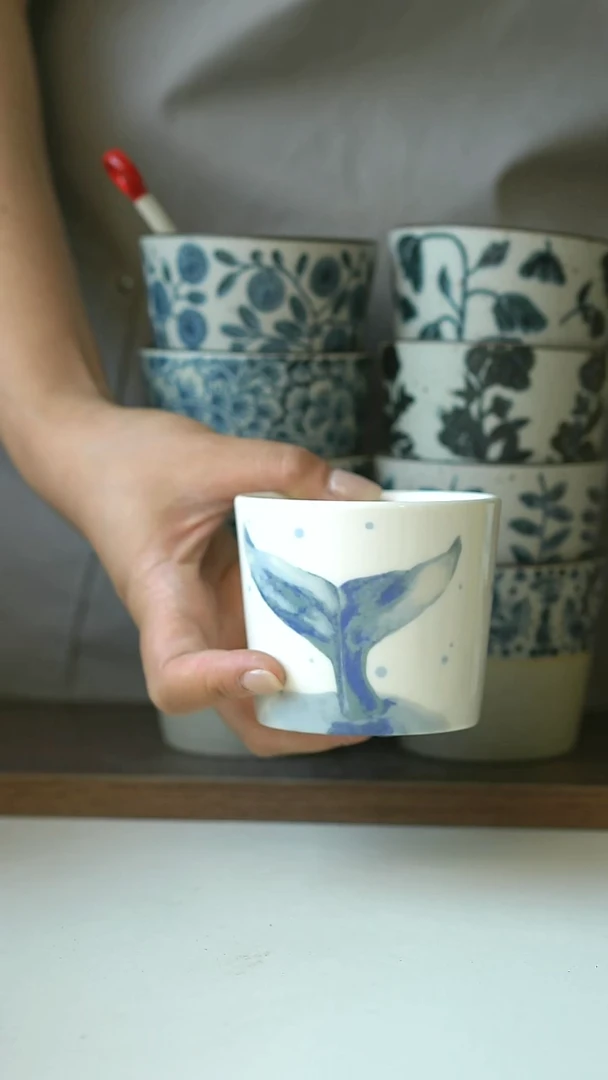 再见鲸鱼猪口杯220ml@4-2@