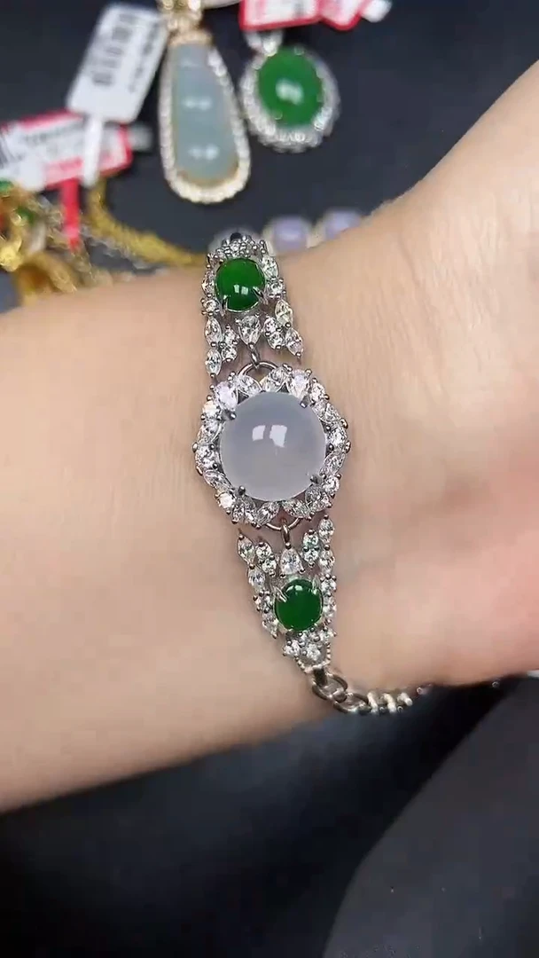 银S925镶嵌戒指翡翠3480