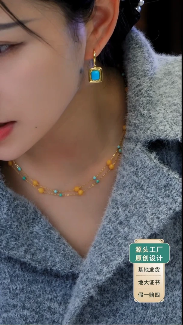 裸石蜜蜡银S925镀金镶嵌发货一件