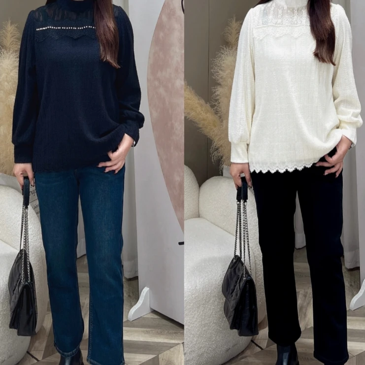 【上新上衣】PMM82200 秋季新款气质蕾丝镂空百搭显瘦大码女装衬