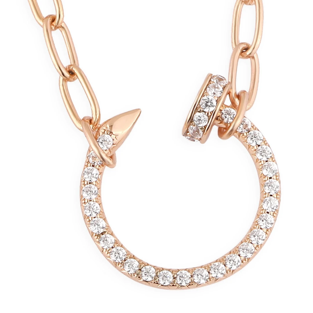 铜合金项链 CNC精工 粗版链满钻钉子项链 P1054