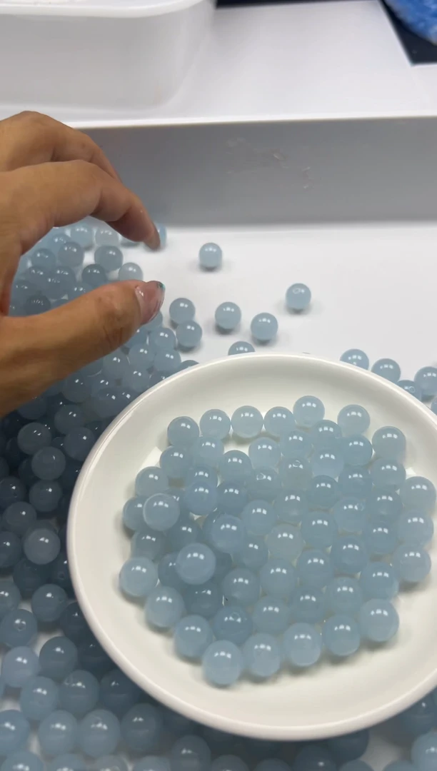 玛瑙/玉髓颈饰未镶嵌w790冰川蓝玛瑙10mm*20颗