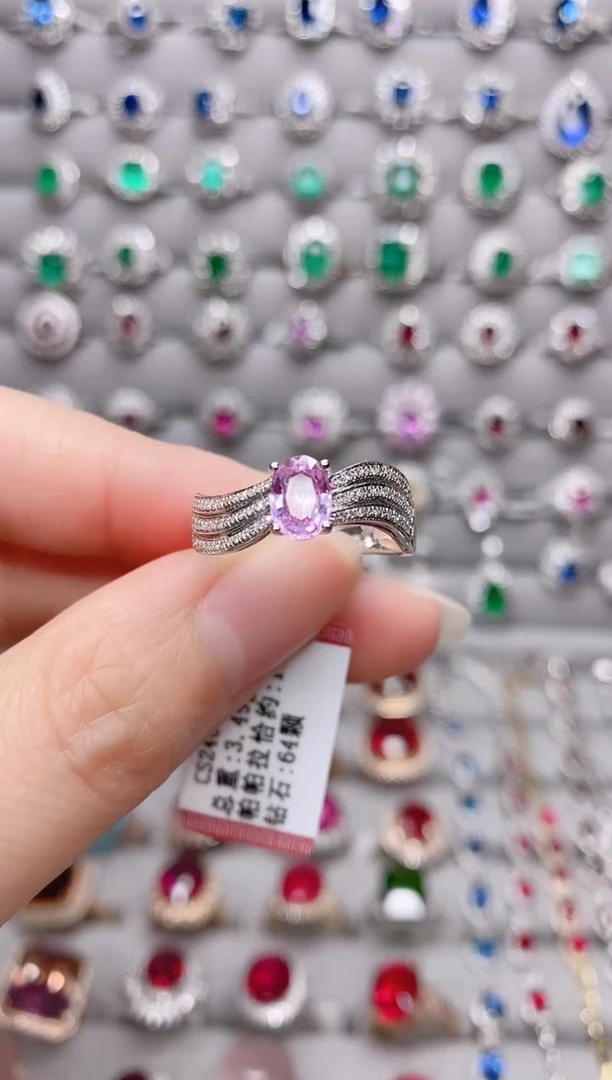 【闪购商品】彩色蓝宝石18K金戒指18K金镶嵌.