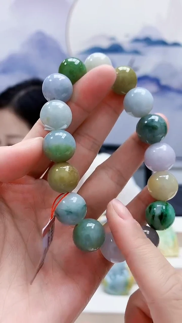 未镶嵌定制翡翠4852lr-毛货手串38