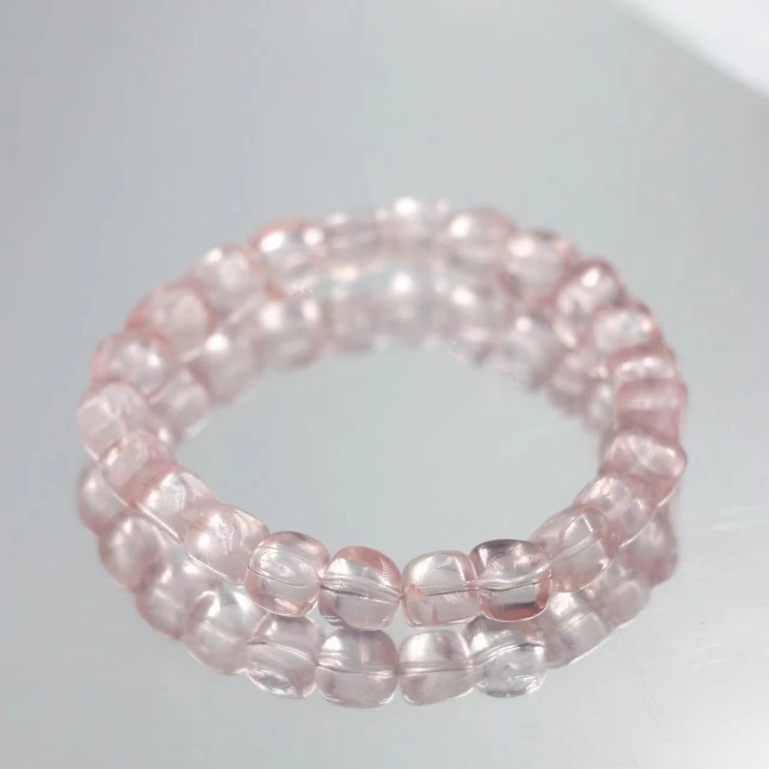 糖果款马达加斯加粉水晶手串F0785-尺寸约9mm-多样性发一