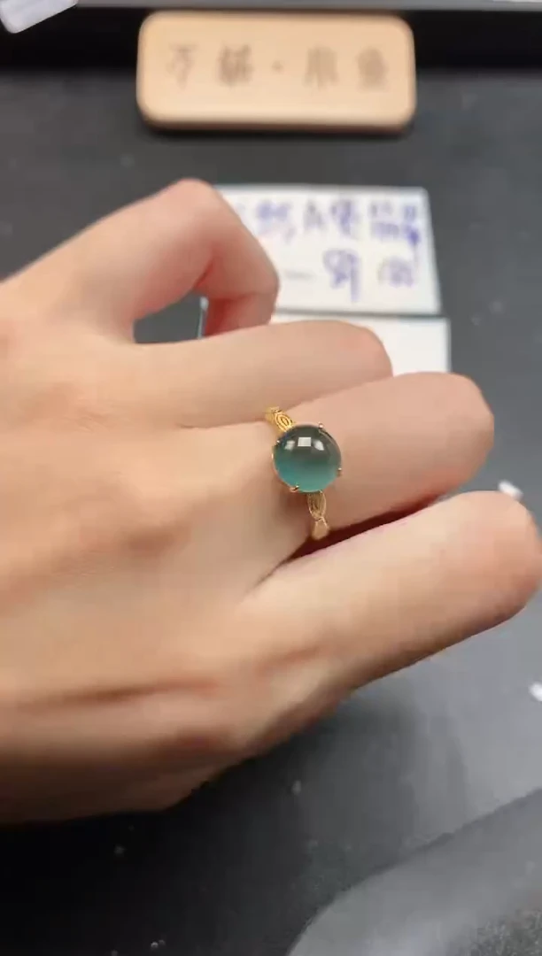 银S925镶嵌戒指翡翠51511