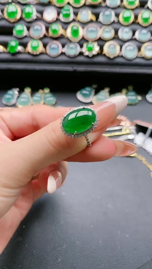 【闪购商品】翡翠戒指银S925镶嵌111111