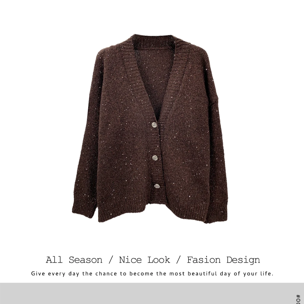 409/107   时尚咖色拼接撞色百搭开衫长袖        款号#1123