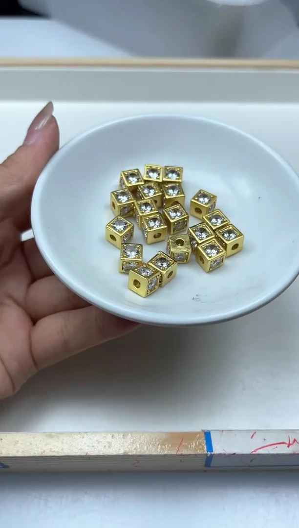 玛瑙/玉髓散珠合金B2393 合琻 方形 3个9元