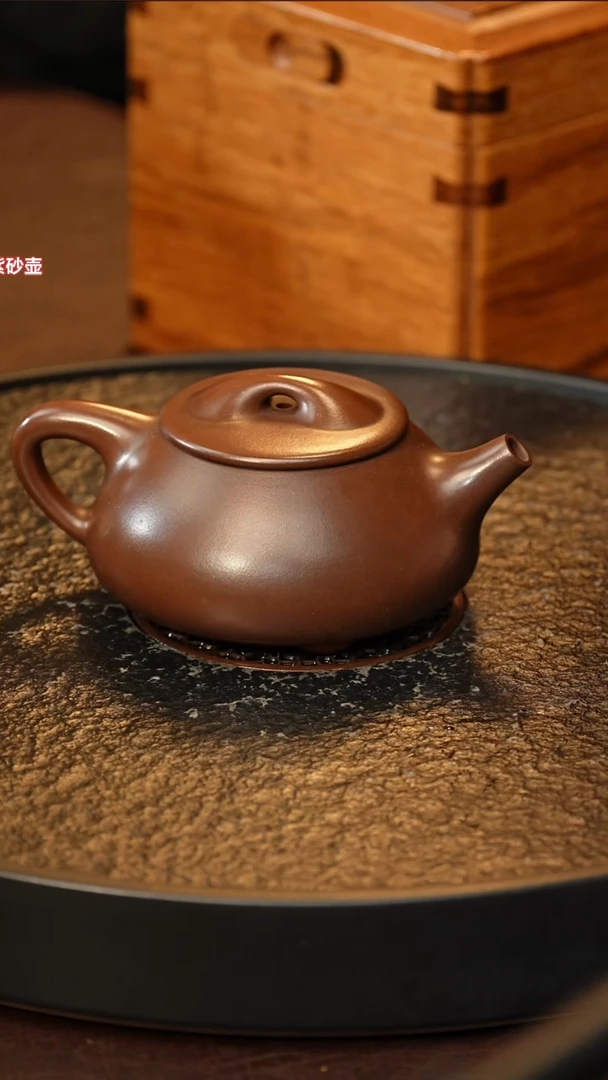 茶壶紫砂wxm 石瓢 紫泥 320+盖杯+雕塑
