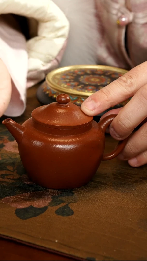 茶壶紫砂糖**子野山红泥笠帽壶