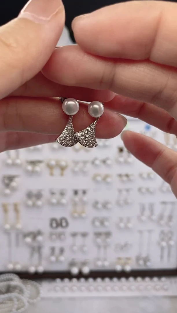 合金耳饰淡水珍珠16