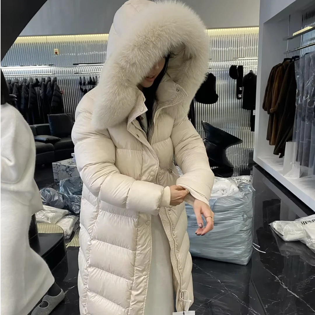 25580手套连帽长款羽绒服